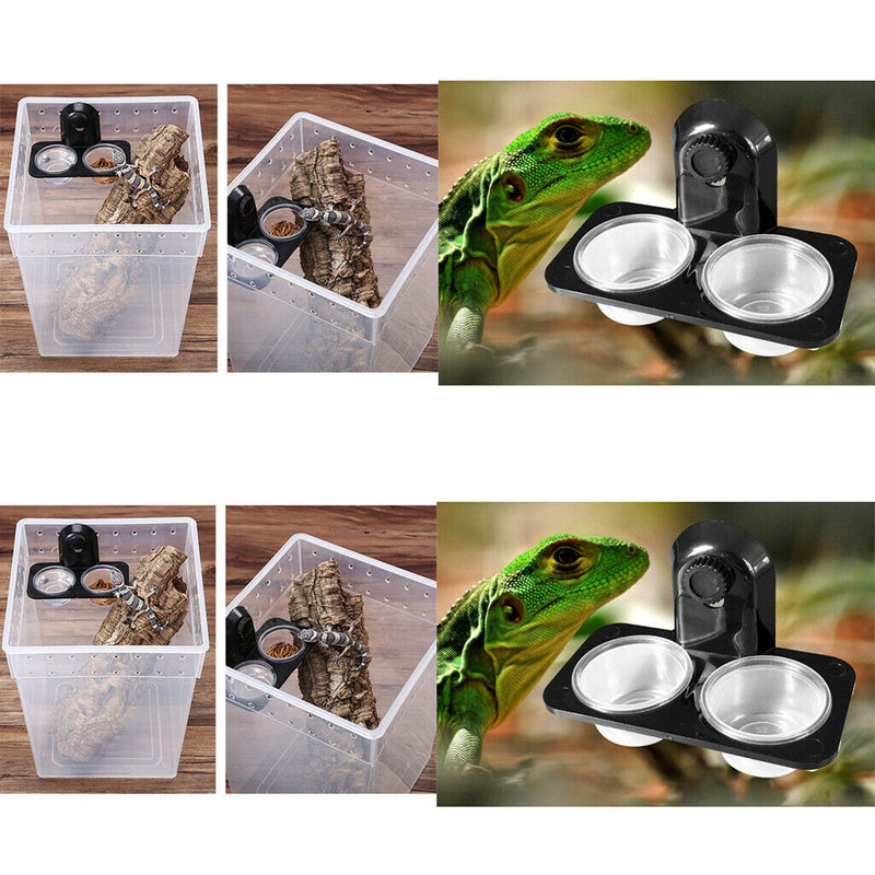 4 pcs Reptile  Gecko Food and Water Bowls for Small Reptiles Gecco