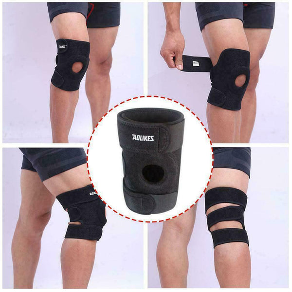 1pc Knee Support Elastic Brace Knee Pad Adjustable non-slip Sport Black Out E3A3
