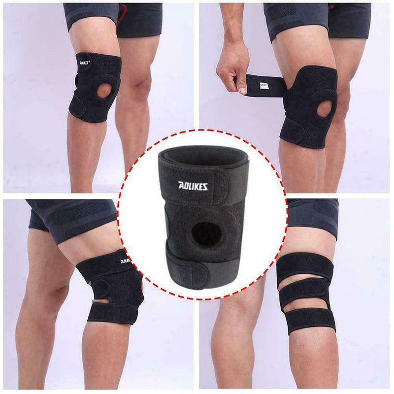 1pc Knee Support Elastic Brace Knee Pad Adjustable non-slip Sport Black Out E3A3