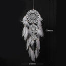 Handmade Feather Dream Catcher Wind Chimes Lighting Pendant Wedding Decor