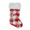 Christmas Stocking Candy Bag Xmas Tree Snowflake Plaid Socks (Red+White)