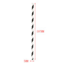 25Pcs Striped Paper Drinking Straws for Party Wedding Supplies (Black & Whi