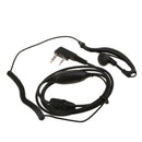 2 Way Radio Earpiece Headset PTT Mic Fit for Baofeng 5RB Walkie Talkie Black