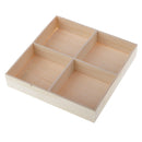 4pcs/set Wood Compartment Storage Box Wooden 4-Grid Divider Trays Desktop