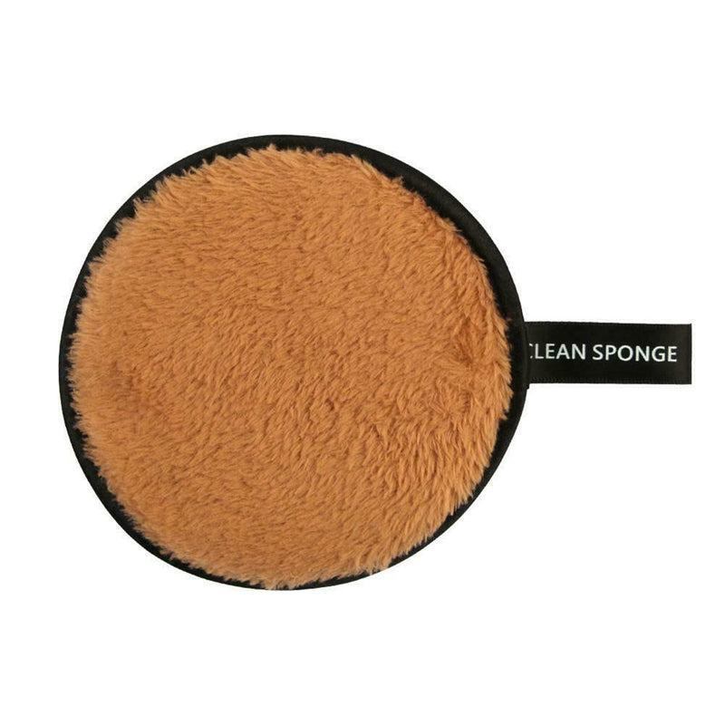 Washable Reusable Make Up Remover Wipe Pad Face Cleansing Puff (Brown)