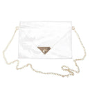 WomenTransparent PVC Envelope Messenger Bags Crossbody Clutch Totes (Clear) A