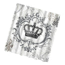 Bathroom Decor Retro Fabric Shower Curtains Set with 12 Hooks Crown