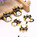 10Pcs/Set Enamel Alloy Owl Charms Animals Pendant Jewelry DIY Making Craft Gif-