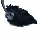 1pc Fashion Turkey Feather Duster with Black Plastic Handle Cleaning Tool(b