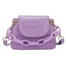 Women Mini Totes PU Solid Shoulder Money Bag Messenger Handbags (Purple)