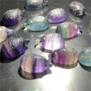 Hot Crystal Carved Rainbow Fluorite Hedgehog Natural Quartz Polish Healing Stone