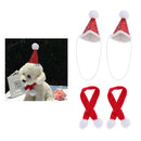 2 Pcs Red Cute Small Dog Cat Birthday Party Cone Hat Neck Scarf Set Costume,