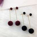 Fashion Ball Drop Earrings For Women Korean Personality Round Long Tassel E