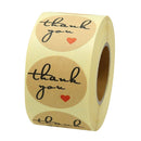 Thank You Stickers Kraft Paper Labels Roll, 1 Inch Round Shape Decorative
