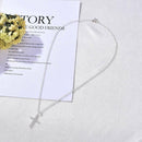 Mens Womens Necklace Chain White Sapphire Cross Jewellery Pendant Xmas Gift