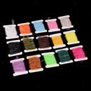 15 Cards 5m/card Fly Fishing Tinsel Chenille Crystal Flash Line Nymph Streamers