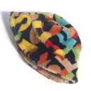 Women Leopard Print Faux Fur Hat Winter Warm Plush Fisherman Cap Bucket Ha L0Z2
