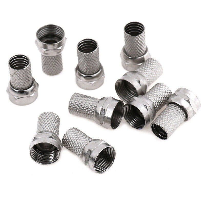 10Pcs Connector Satellite TV Aerial Screw Twist for RG6 coaxial Cable  Z