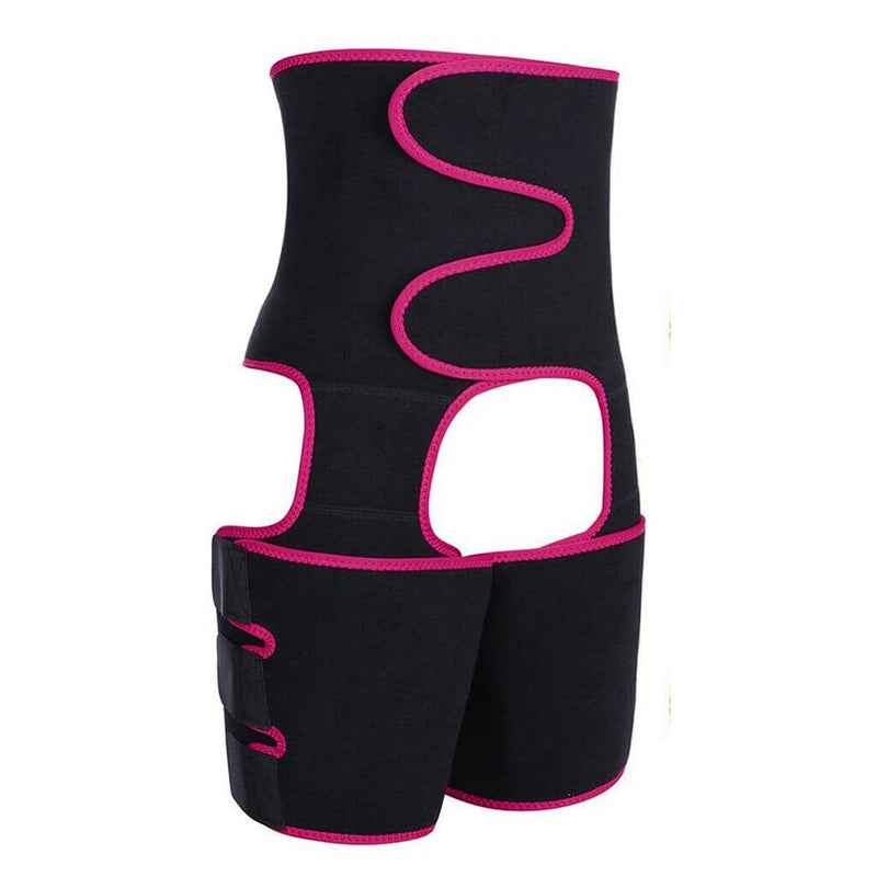 Womens 3-in-1 Thigh Shaper Underbust Girdle Belt Exercise Body Shaper Pink - M
