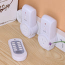 2pcs US Plug Power Outlet Light Switch Socket+1pc Wireless Remote Control