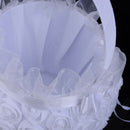 Wedding Basket Flower Girl Basket Party Decoration Love Case Satin Burlap B
