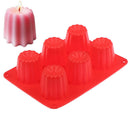 DIY Silicone Candle Mold For Handmade Making Cylinder Aroma Wax 6 Cavity MoS Ew