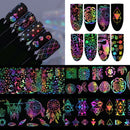 8x Holographic Nail Foil Xmas Dreamcatcher Geometric Nail Art Transfer Decals