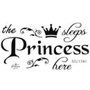Removable Princess Sleeps Wall Stickers Art PVC Decals Baby Girls Room (bla