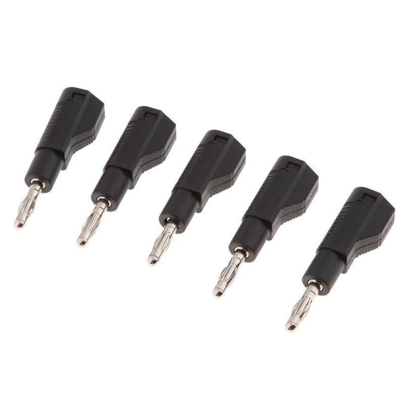 10Pcs 4mm Male Retractable Stackable Banana Plug Wire Connectors Red + Black