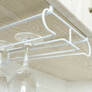 Kitchen Wine Glass Storage Rack, Double Row Cupboard Wine Glass Hanging HookE1U4