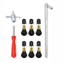 Stem Puller Installer Tool Include 6Pcs Tire Snap in Short Rubber Valve Ste