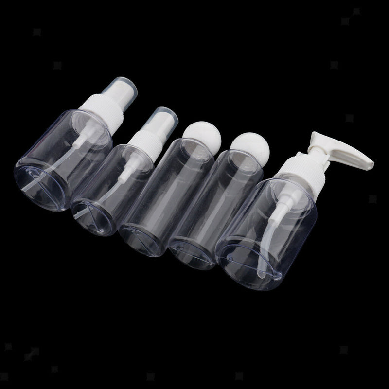 5 Pcs Empty Makeup Spray Bottle Lotion Shampoo Perfume Container Travel Kit