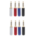 8 Lot 4 Pole 3.5mm 1/8" Male Headphone Plug Metal Audio Video Connectors