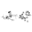 30 Pairs Stainless Steel Ear Posts Butterfly Backs DIY Crafts Earring Pad