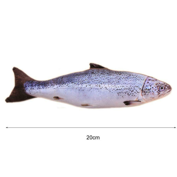 Plush Fish Shape Pet Cat Kitten Teaser Plaything Catnip Toys Pillow(20cm) A#S