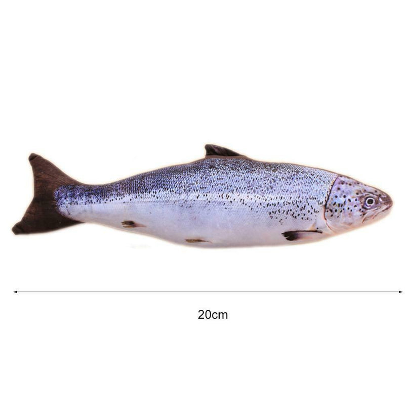 Plush Fish Shape Pet Cat Kitten Teaser Plaything Catnip Toys Pillow(20cm) A