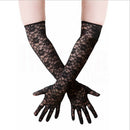 finger long black lace dance party bridal gloves Q8L9