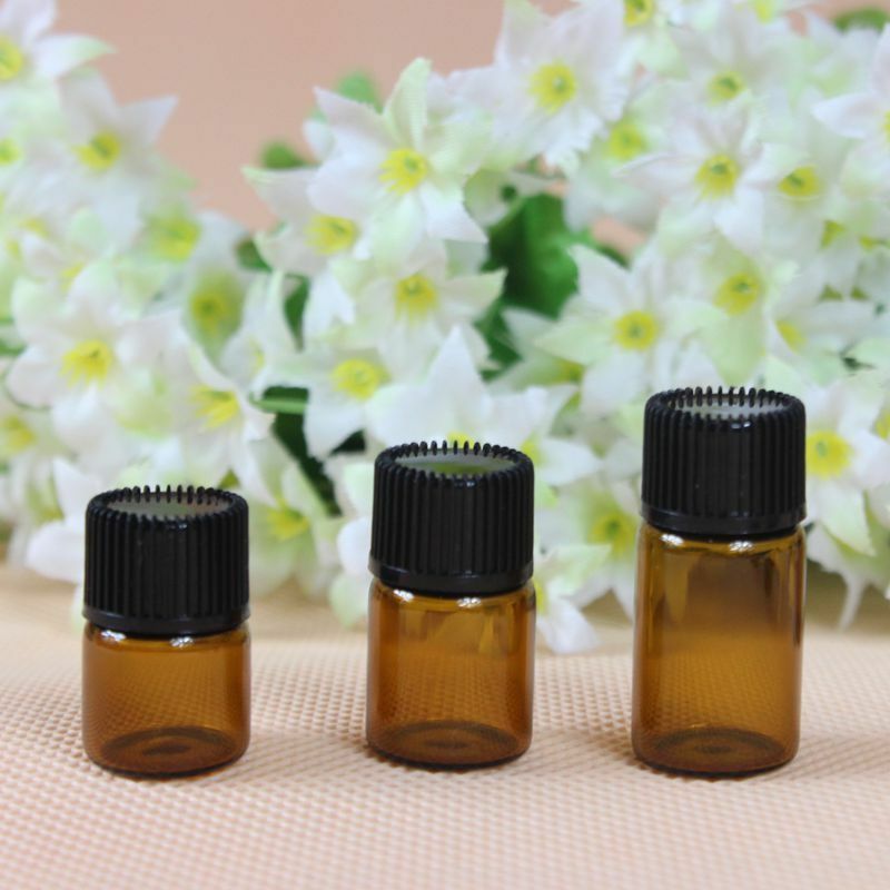 1 ml (1/4 Dram) Amber Glass Vial w/ Cap for essential oils, etc - 12 Pack