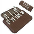 4 People Tableware Outdoor Cutlery Set Camping Barbecue Portable Stainless