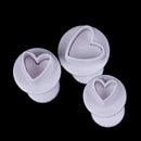 3pcs Love Heart Shape Cookie Plunger Cutter Fondant Gumpaste Cupcake Topper MoME