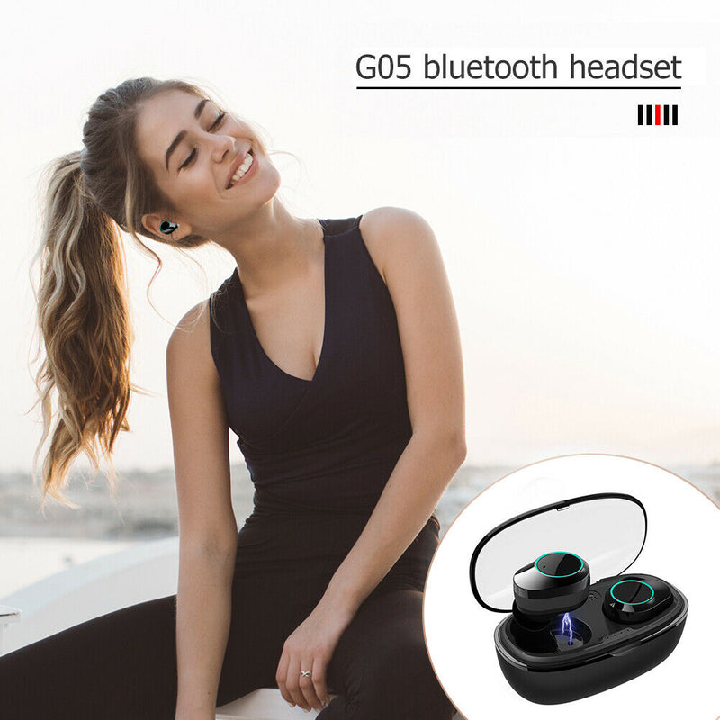 Wireless Bluetooth5.0 Earphones In-ear Sports Earbuds Waterproof w/Charging Case
