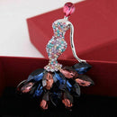 Elegant Mermaid Brooch Bling Crystal Diamond Rhinestone Sparkling Charm Dec