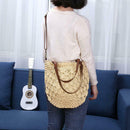 Straw Beach Woven Tote Bags Casual Women Shoulder Messenger Handbag (Beige)