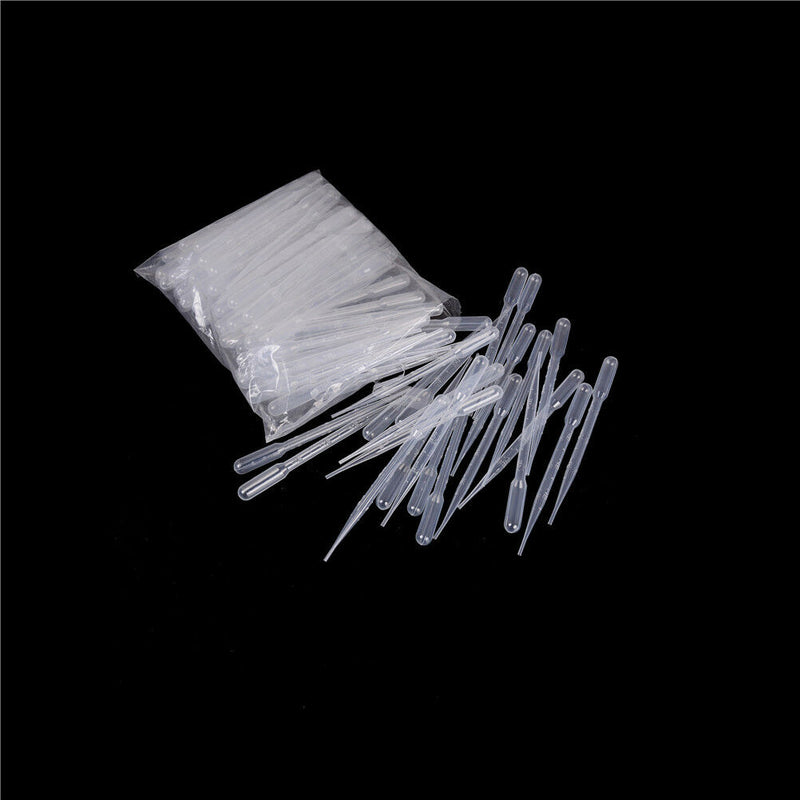 100Pcs 2ml Clear Plastic Eye Dropper Set Liquid Transfer Graduated Pipettes  ASE