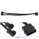 4pin IDE Molex to 2-Port 3Pin/4Pin Cooler Cooling Fan Splitter Power Cable