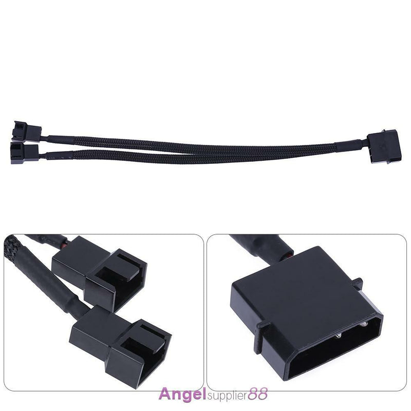 4pin IDE Molex to 2-Port 3Pin/4Pin Cooler Cooling Fan Splitter Power Cable