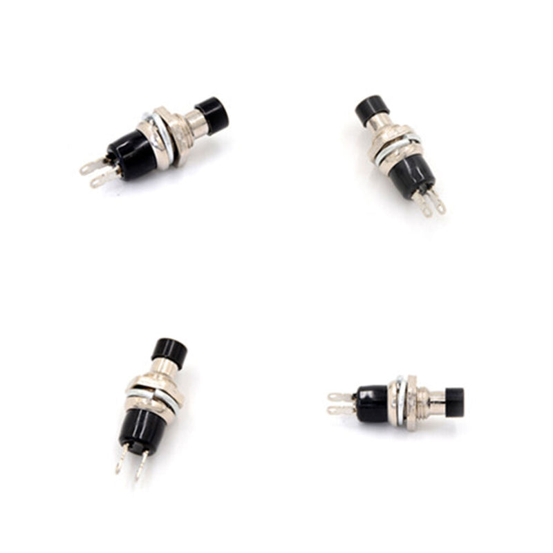 4pcs Mini Momentary Push Button Switch Black Reset button switch Lockles  Bj
