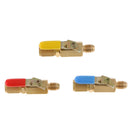 3PCS AC HVAC  Charging Hose R410A R134A Straight Ball Shut Valve