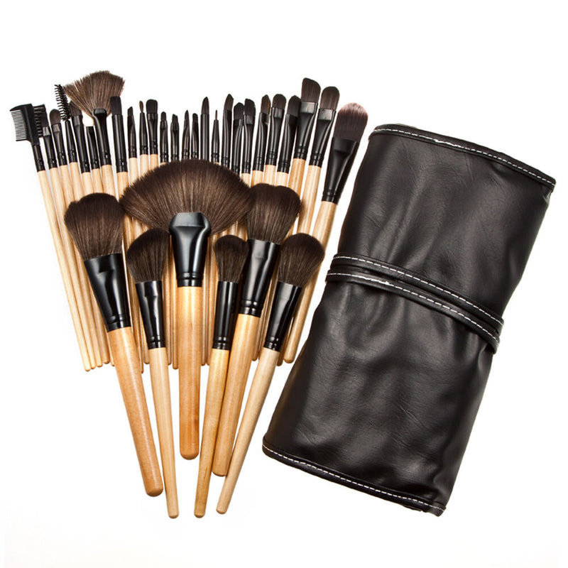 Professional Makeup Brush Kit Set of 32 Cosmetic Make Up Beauty Brushes + Bag A