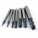 1X(7Pcs 4 Flutes End Mill Set 50 Degree Cnc Milling Cutter Power Tools 1/2/